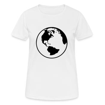 Globus - Frauen T-Shirt atmungsaktiv - Weiß - Vorne - AI Model Female 172 dark (172cm)