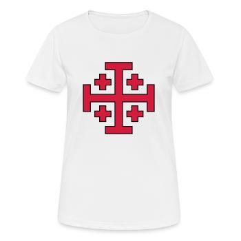 Jerusalem Cross - Women's Breathable T-Shirt - white - Front - AI Model Female 172 dark (172cm)