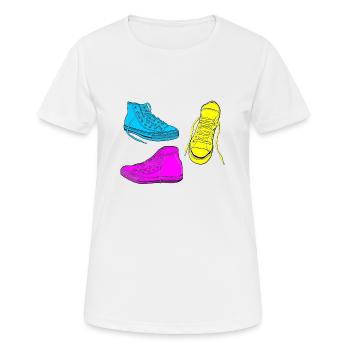 Trainer farbigen - Frauen T-Shirt atmungsaktiv - Weiß - Vorne - AI Model Female 172 dark (172cm)