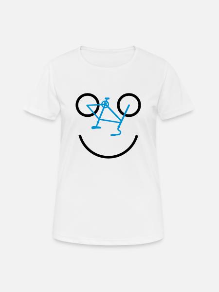 bicycle smiley - Frauen T-Shirt atmungsaktiv - Weiß