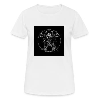Da Vinci Rocks drums (2) - T-shirt respirant Femme - blanc - Devant - AI Model Female 172 dark (172cm)