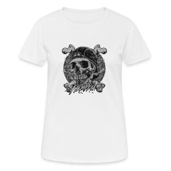 Rauchender Schädel - Frauen T-Shirt atmungsaktiv - Weiß - Vorne - AI Model Female 172 dark (172cm)