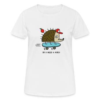 Skater Igel par cheslo - T-shirt respirant Femme - blanc - Devant - AI Model Female 172 dark (172cm)