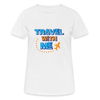 Voyage avec moi - T-shirt respirant Femme - blanc - Devant - AI Model Female 172 dark (172cm)