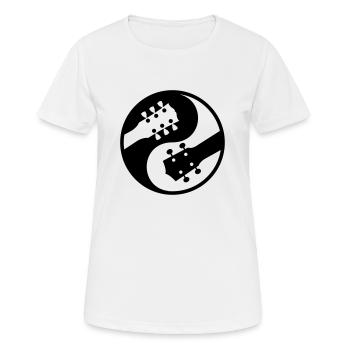 electric guitar ukulele vs yinyang - Women's Breathable T-Shirt - white - Front - AI Model Female 172 dark (172cm)