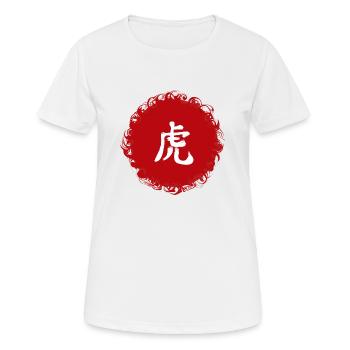 Tiger - Frauen T-Shirt atmungsaktiv - Weiß - Vorne - AI Model Female 172 dark (172cm)