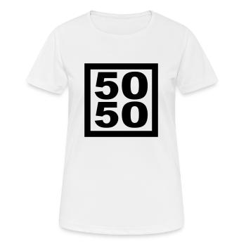 5050 4LCW 4 Letter Code Wear - Frauen T-Shirt atmungsaktiv - Weiß - Vorne - AI Model Female 172 dark (172cm)