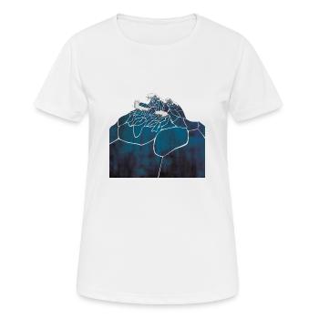 bleu profond - T-shirt respirant Femme - blanc - Devant - AI Model Female 172 dark (172cm)