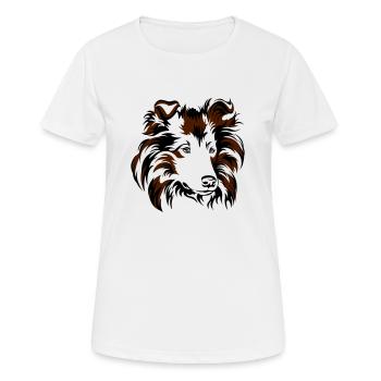 Collie - Frauen T-Shirt atmungsaktiv - Weiß - Vorne - AI Model Female 172 dark (172cm)