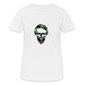 Crâne aime la musique - T-shirt respirant Femme - blanc - Devant - AI Model Female 172 dark (172cm)