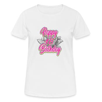18 Geburtstag - Herzlichen Glückwünsch Geschenk - Frauen T-Shirt atmungsaktiv - Weiß - Vorne - AI Model Female 172 dark (172cm)
