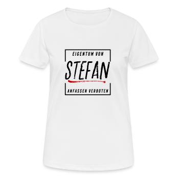 Stefan - Frauen T-Shirt atmungsaktiv - Weiß - Vorne - AI Model Female 172 dark (172cm)