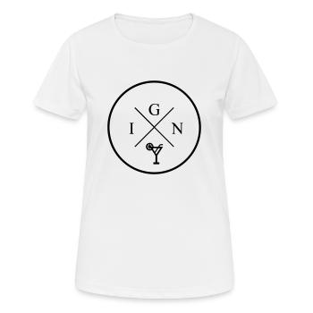 gin - Frauen T-Shirt atmungsaktiv - Weiß - Vorne - AI Model Female 172 dark (172cm)