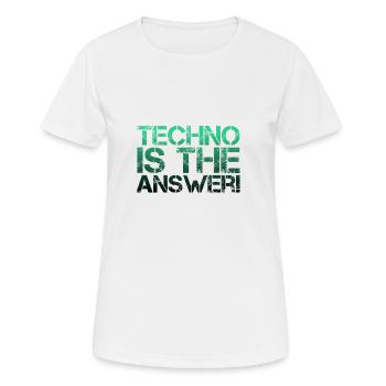 TECHNO - Women's Breathable T-Shirt - white - Front - AI Model Female 172 dark (172cm)