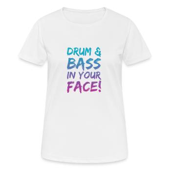 DRUM N BASS - Women's Breathable T-Shirt - white - Front - AI Model Female 172 dark (172cm)