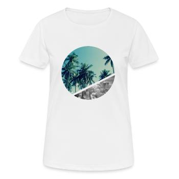 Strand und Stadt - Frauen T-Shirt atmungsaktiv - Weiß - Vorne - AI Model Female 172 dark (172cm)
