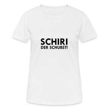 Schiri der schubst! Fussball Kreisliga Amateure 1 - Frauen T-Shirt atmungsaktiv - Weiß - Vorne - AI Model Female 172 dark (172cm)