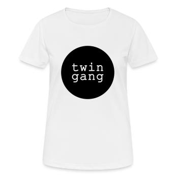 Shirt/Body: Twin Gang - Frauen T-Shirt atmungsaktiv - Weiß - Vorne - AI Model Female 172 dark (172cm)
