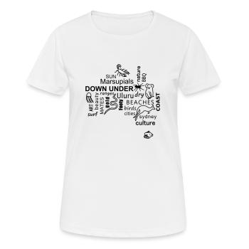 australia word cloud - Frauen T-Shirt atmungsaktiv - Weiß - Vorne - AI Model Female 172 dark (172cm)