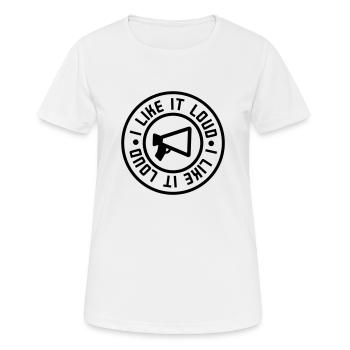 i_like_it_loud - T-shirt respirant Femme - blanc - Devant - AI Model Female 172 dark (172cm)