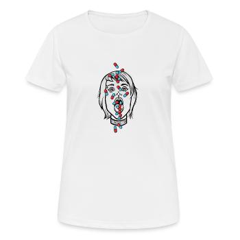 Süchtig - Frauen T-Shirt atmungsaktiv - Weiß - Vorne - AI Model Female 172 dark (172cm)