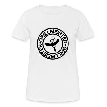 grillmeister - Frauen T-Shirt atmungsaktiv - Weiß - Vorne - AI Model Female 172 dark (172cm)