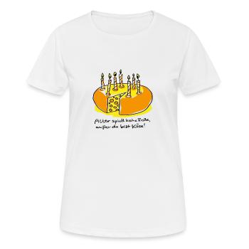 Alter & Käse - Frauen T-Shirt atmungsaktiv - Weiß - Vorne - AI Model Female 172 dark (172cm)