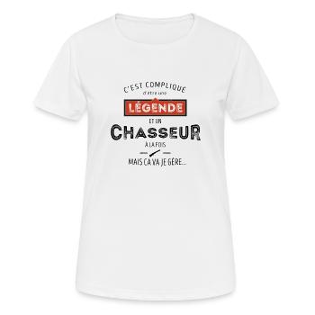 Légende et chasseur - T-shirt respirant Femme - blanc - Devant - AI Model Female 172 dark (172cm)