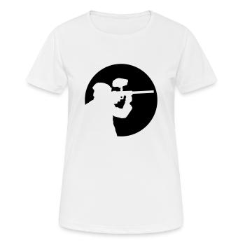 paintball - Women's Breathable T-Shirt - white - Front - AI Model Female 172 dark (172cm)