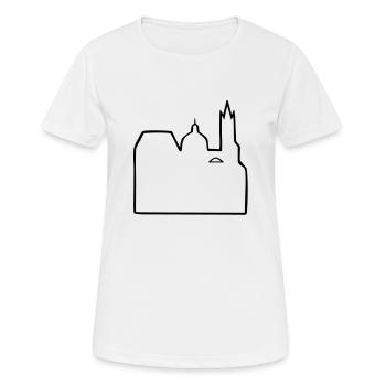 Aachener Dom Aachen - Frauen T-Shirt atmungsaktiv - Weiß - Vorne - AI Model Female 172 dark (172cm)