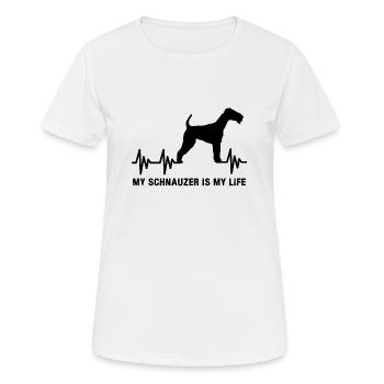 Schnauzer - Frauen T-Shirt atmungsaktiv - Weiß - Vorne - AI Model Female 172 dark (172cm)