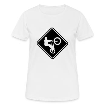 BMX Roadsign - Frauen T-Shirt atmungsaktiv - Weiß - Vorne - AI Model Female 172 dark (172cm)