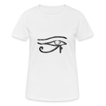 Œil Horus gris - T-shirt respirant Femme - blanc - Devant - AI Model Female 172 dark (172cm)