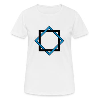 Frame 2C - Frauen T-Shirt atmungsaktiv - Weiß - Vorne - AI Model Female 172 dark (172cm)