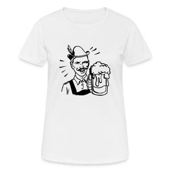 retro guy with beer - Women's Breathable T-Shirt - white - Front - AI Model Female 172 dark (172cm)
