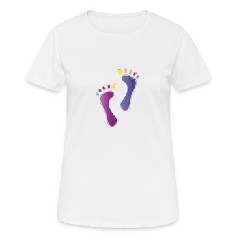 Füße Fußpur Logo Fußpflege Wellness - Frauen T-Shirt atmungsaktiv - Weiß - Vorne - AI Model Female 172 dark (172cm)