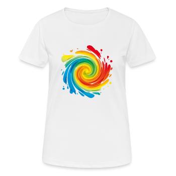 color_swirl - T-shirt respirant Femme - blanc - Devant - AI Model Female 172 dark (172cm)