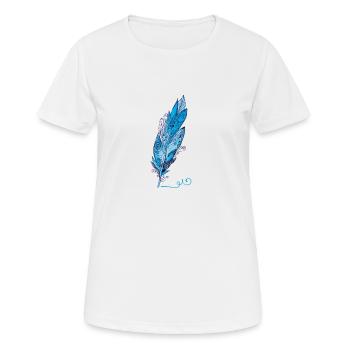 Feder - Frauen T-Shirt atmungsaktiv - Weiß - Vorne - AI Model Female 172 dark (172cm)