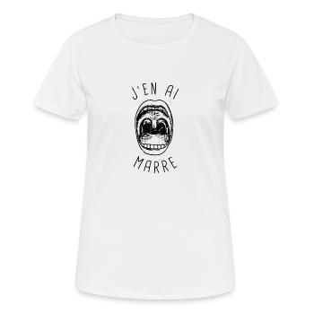 Je peux pas marre - T-shirt respirant Femme - blanc - Devant - AI Model Female 172 dark (172cm)