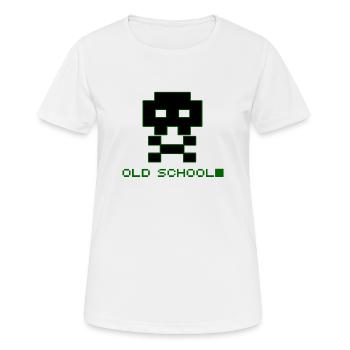 Old School Skull - Frauen T-Shirt atmungsaktiv - Weiß - Vorne - AI Model Female 172 dark (172cm)