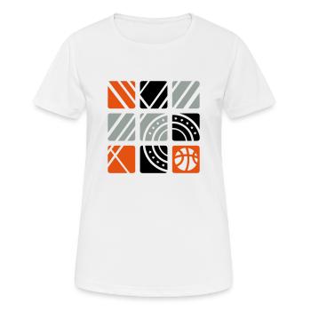 Basketball (Quadrate) - Frauen T-Shirt atmungsaktiv - Weiß - Vorne - AI Model Female 172 dark (172cm)