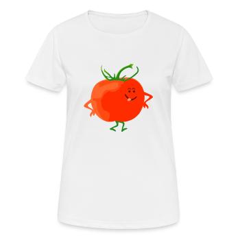 Tomate - Frauen T-Shirt atmungsaktiv - Weiß - Vorne - AI Model Female 172 dark (172cm)