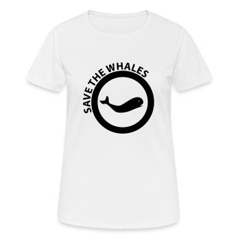 save the whales - Frauen T-Shirt atmungsaktiv - Weiß - Vorne - AI Model Female 172 dark (172cm)