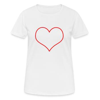 coeur transparent rouge - T-shirt respirant Femme - blanc - Devant - AI Model Female 172 dark (172cm)