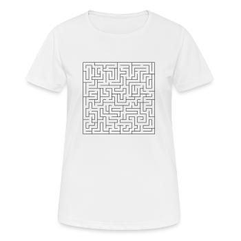 Labyrinth - Frauen T-Shirt atmungsaktiv - Weiß - Vorne - AI Model Female 172 dark (172cm)
