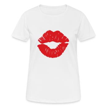 Kisses de - Frauen T-Shirt atmungsaktiv - Weiß - Vorne - AI Model Female 172 dark (172cm)
