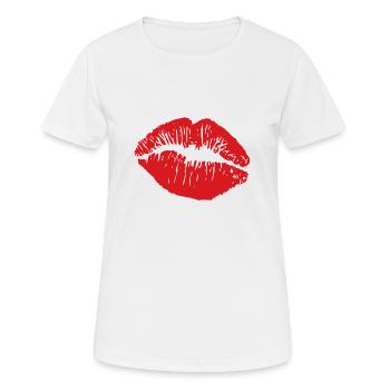 Kisses de - Frauen T-Shirt atmungsaktiv - Weiß - Vorne - AI Model Female 172 dark (172cm)