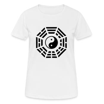Bagua Feng Shui 01 ★ SpiritSpread - Frauen T-Shirt atmungsaktiv - Weiß - Vorne - AI Model Female 172 dark (172cm)