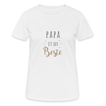 Papa ist der beste - Frauen T-Shirt atmungsaktiv - Weiß - Vorne - AI Model Female 172 dark (172cm)