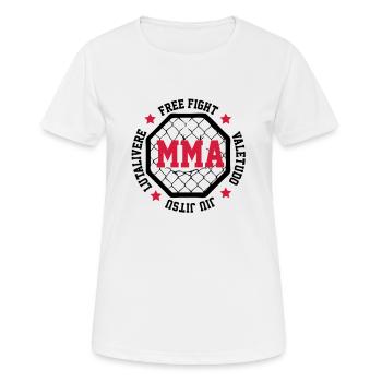 MMA - Frauen T-Shirt atmungsaktiv - Weiß - Vorne - AI Model Female 172 dark (172cm)